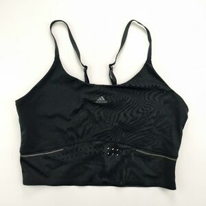 Adidas Black Women L HIIT 45 Seconds Crop Tank Top Sports Bra Yoga Running